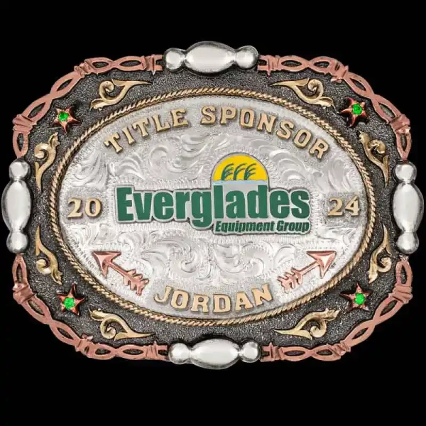 "Our Bushnell Belt Buckle blends rugged western style with refined craftsmanship. This buckle features in intricate scrollwork across the hand-engraved, German Silver center, making a perfect base for your customizations. The Bushnell is detailed wit